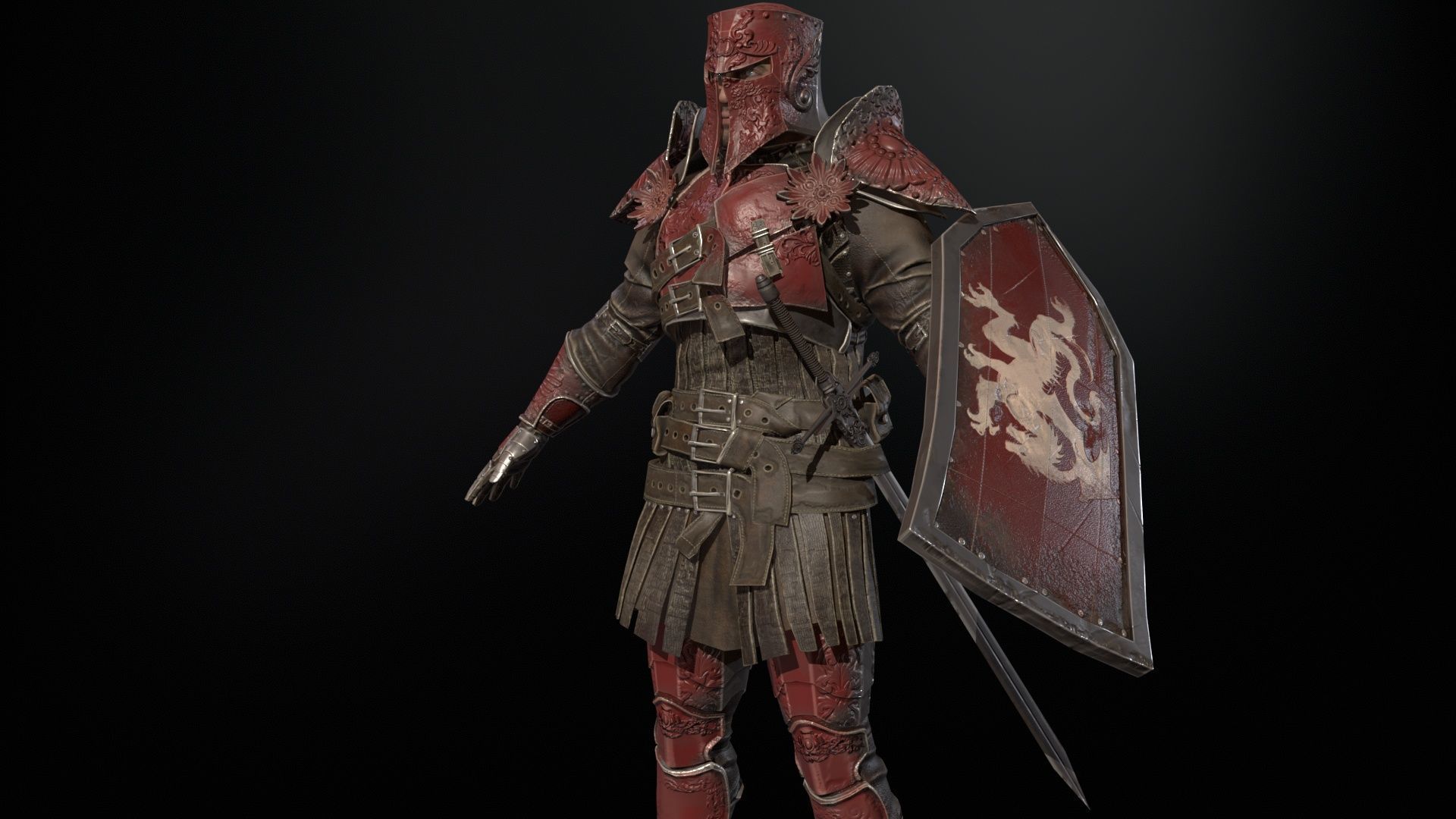 NPC Knight 8 Low-poly 3D model_10