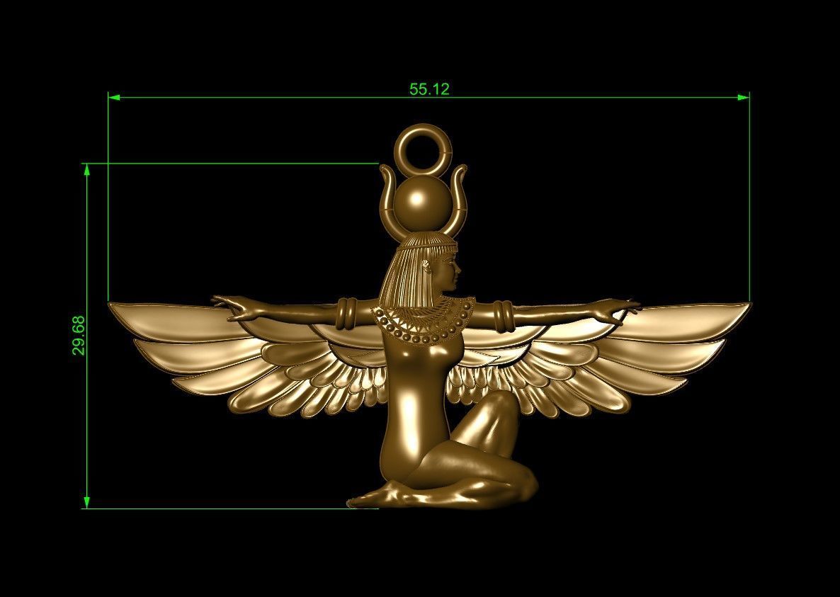 Isis necklace 3D print model_2