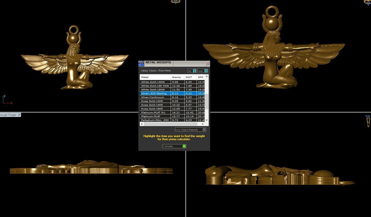 Isis necklace 3D print model_5