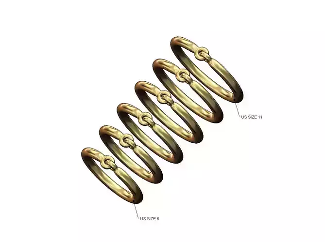 One link eternity hoop wire ring US sizes 6to11 3D print model