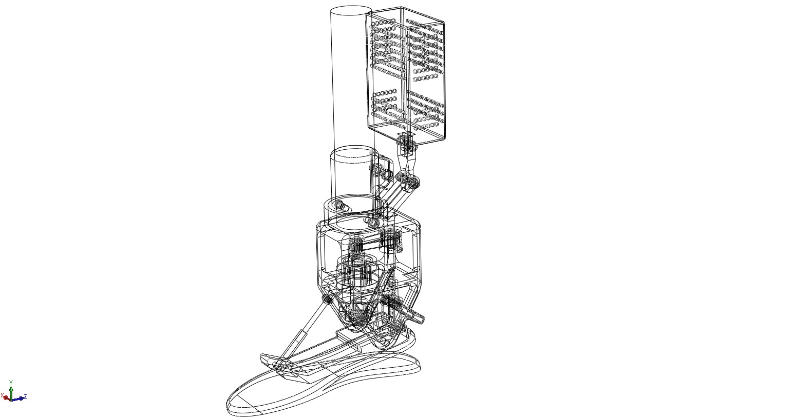 POWERED ANKLE-KNEE PROSTHESIS ROBOTIC MECHANICAL LEG PROSTHETIC 3D model_17