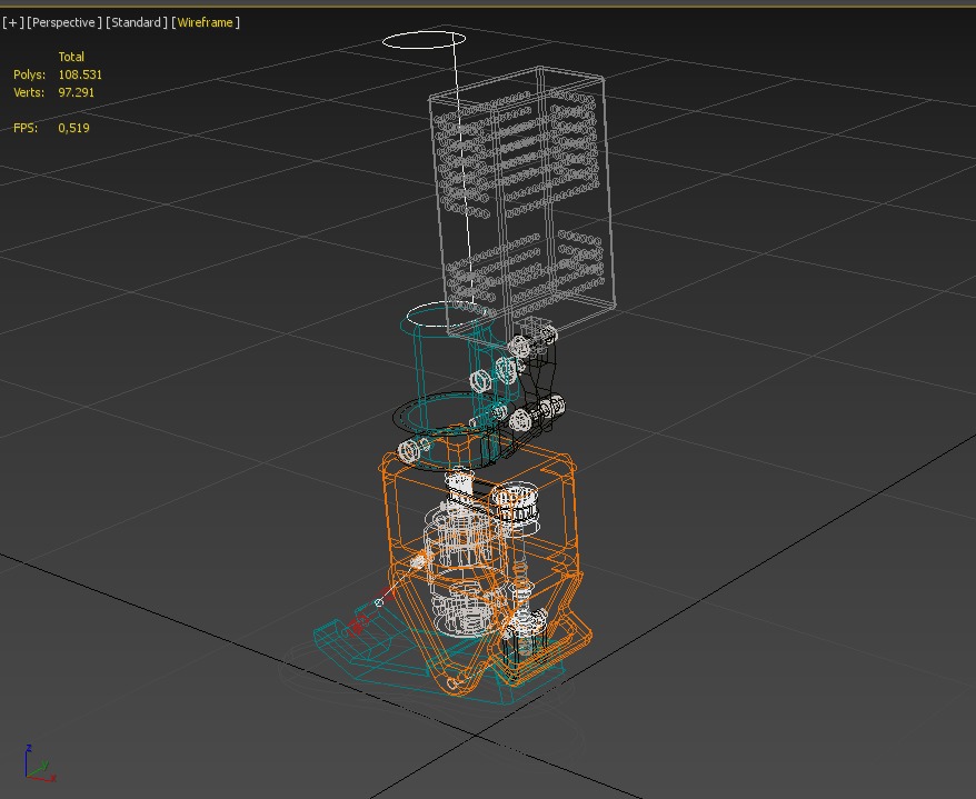POWERED ANKLE-KNEE PROSTHESIS ROBOTIC MECHANICAL LEG PROSTHETIC 3D model_15