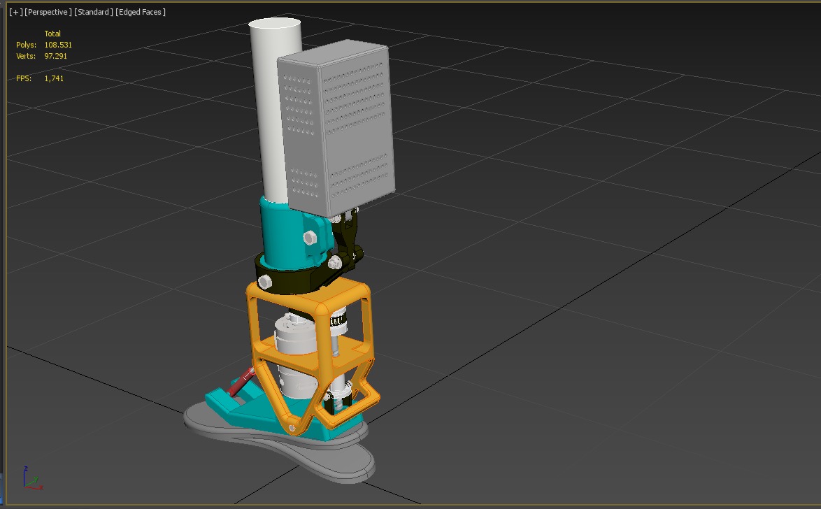 POWERED ANKLE-KNEE PROSTHESIS ROBOTIC MECHANICAL LEG PROSTHETIC 3D model_14