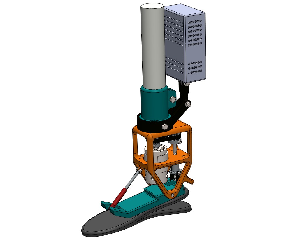 POWERED ANKLE-KNEE PROSTHESIS ROBOTIC MECHANICAL LEG PROSTHETIC 3D model_16