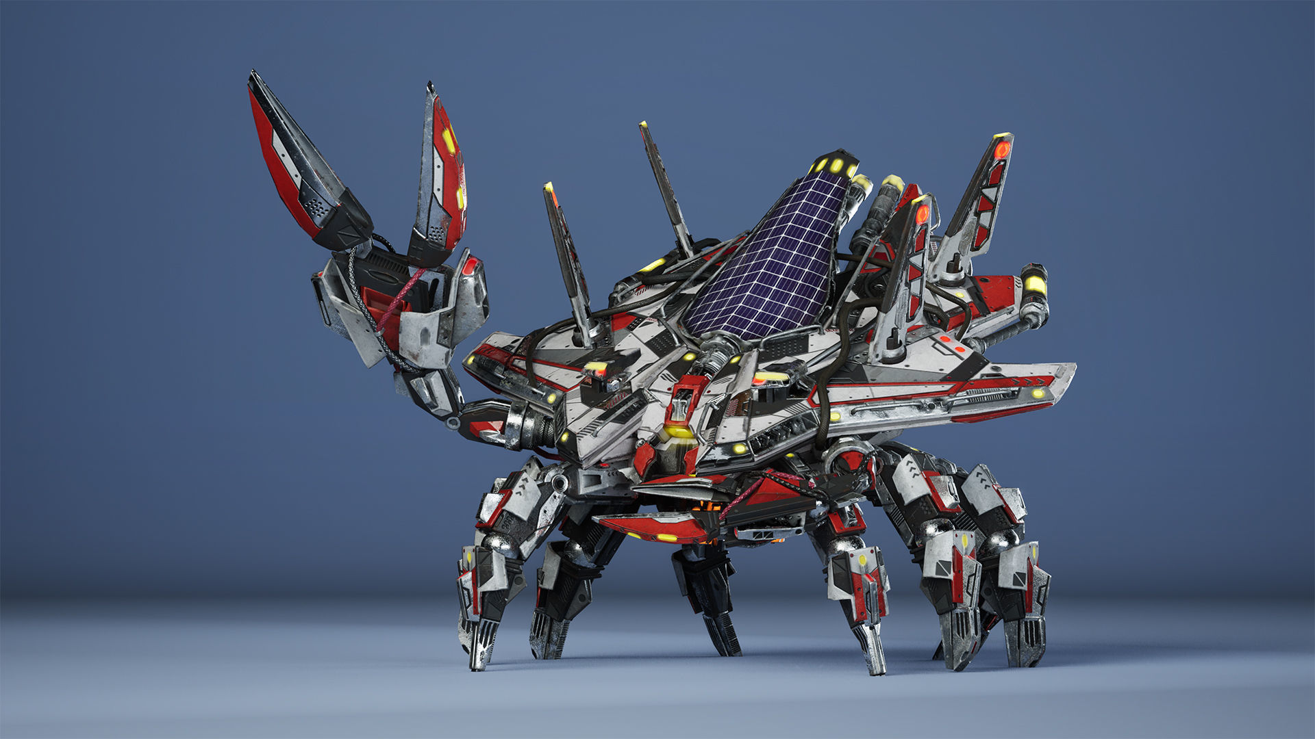 Sci-Fi Crab Low-poly 3D model_7