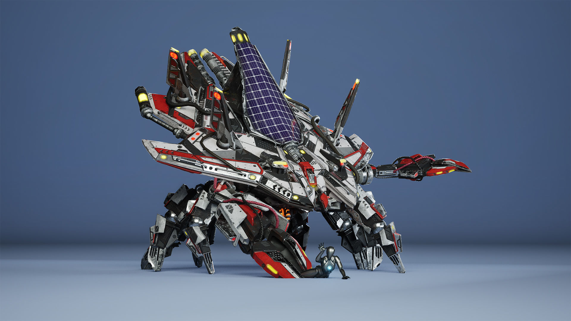 Sci-Fi Crab Low-poly 3D model_6