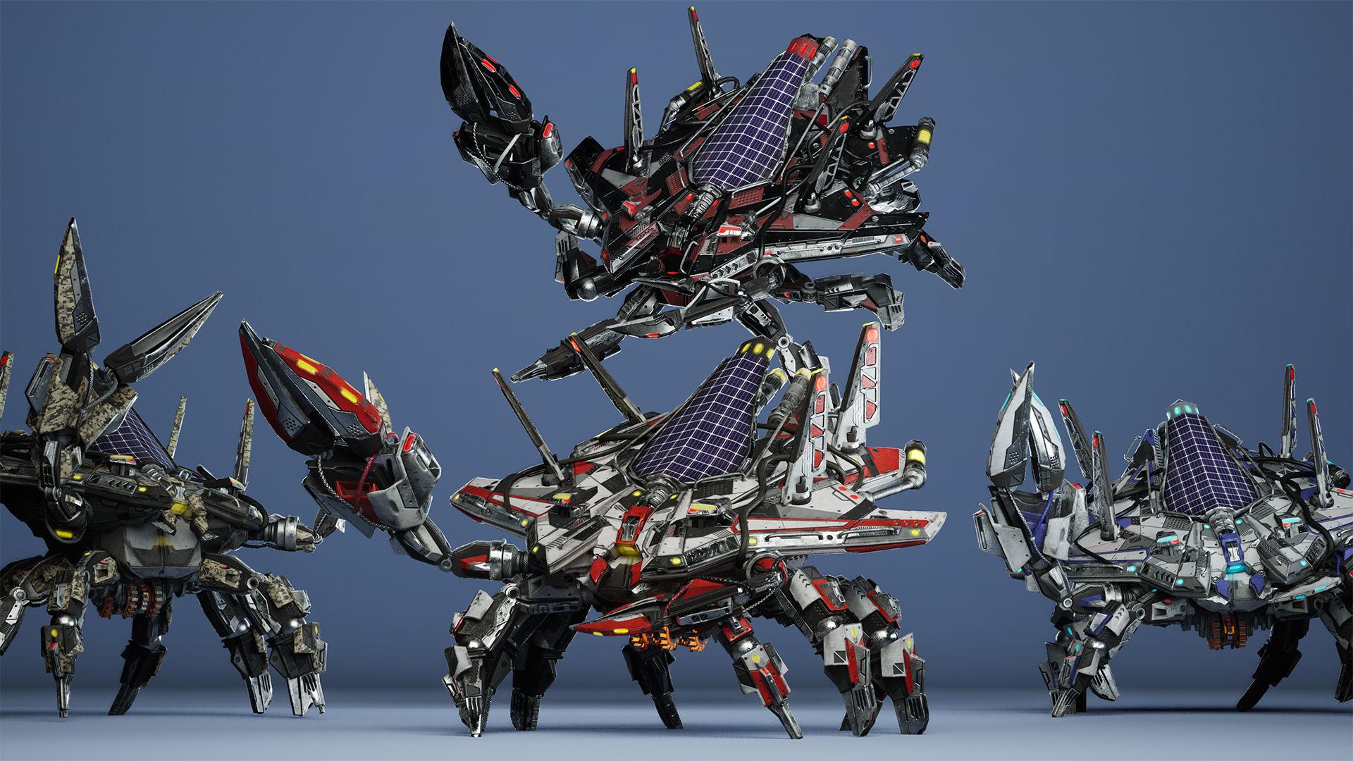 Sci-Fi Crab Low-poly 3D model_5