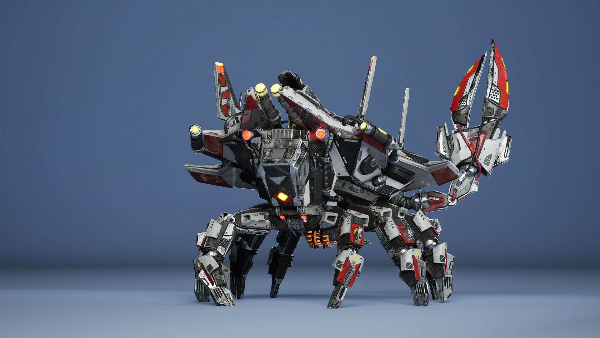 Sci-Fi Crab Low-poly 3D model_8