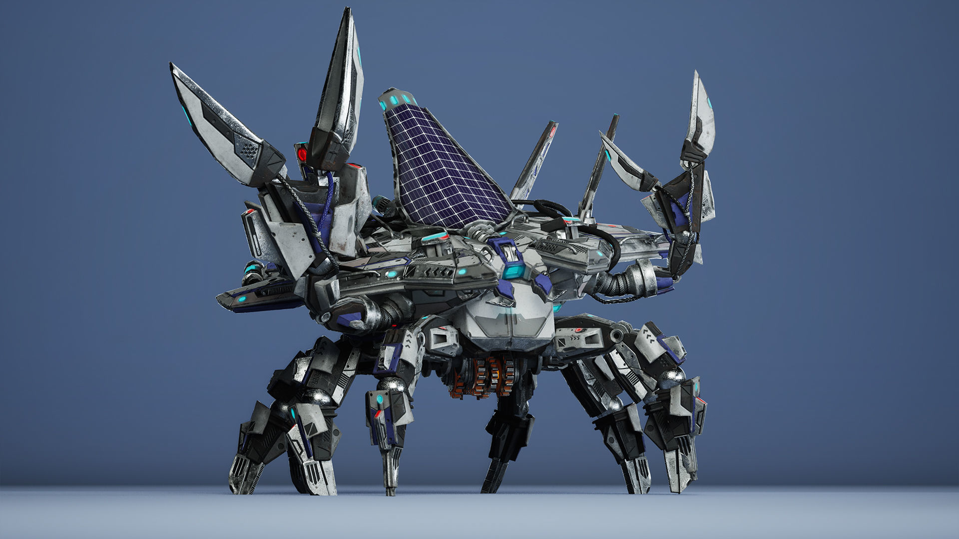 Sci-Fi Crab Low-poly 3D model_12