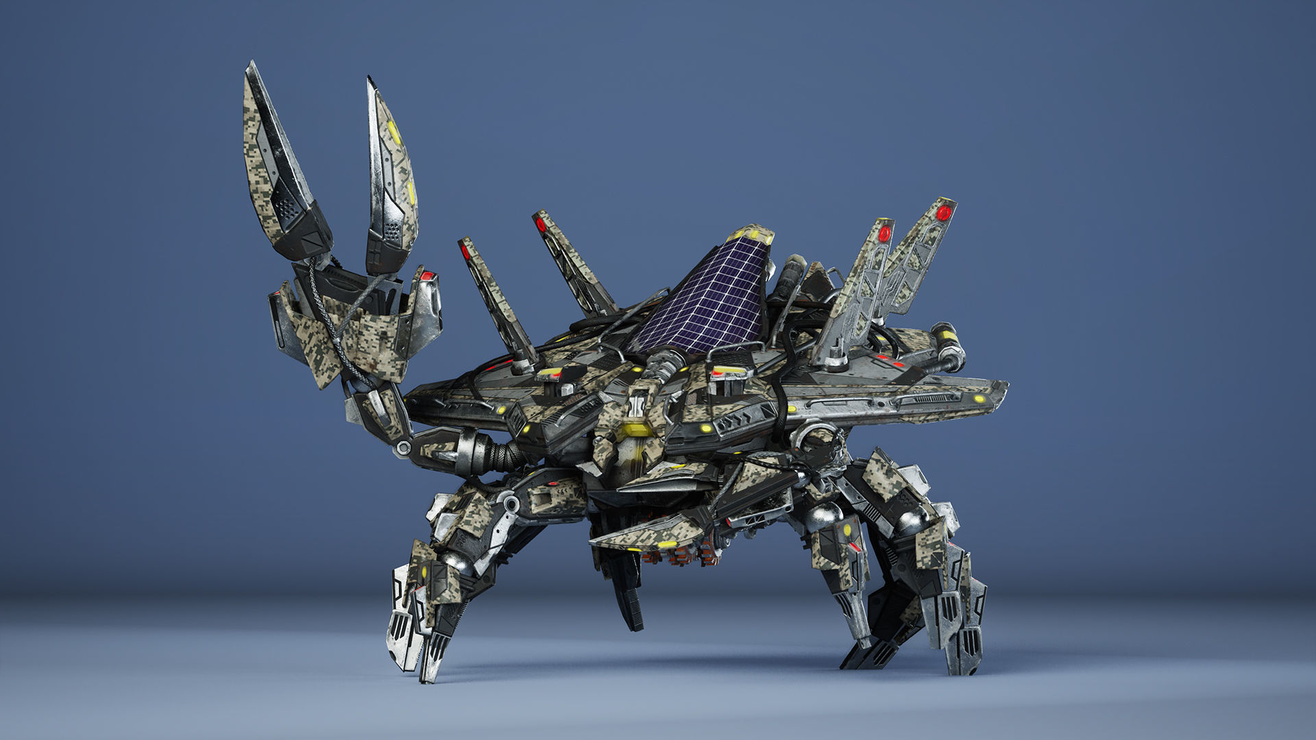 Sci-Fi Crab Low-poly 3D model_3