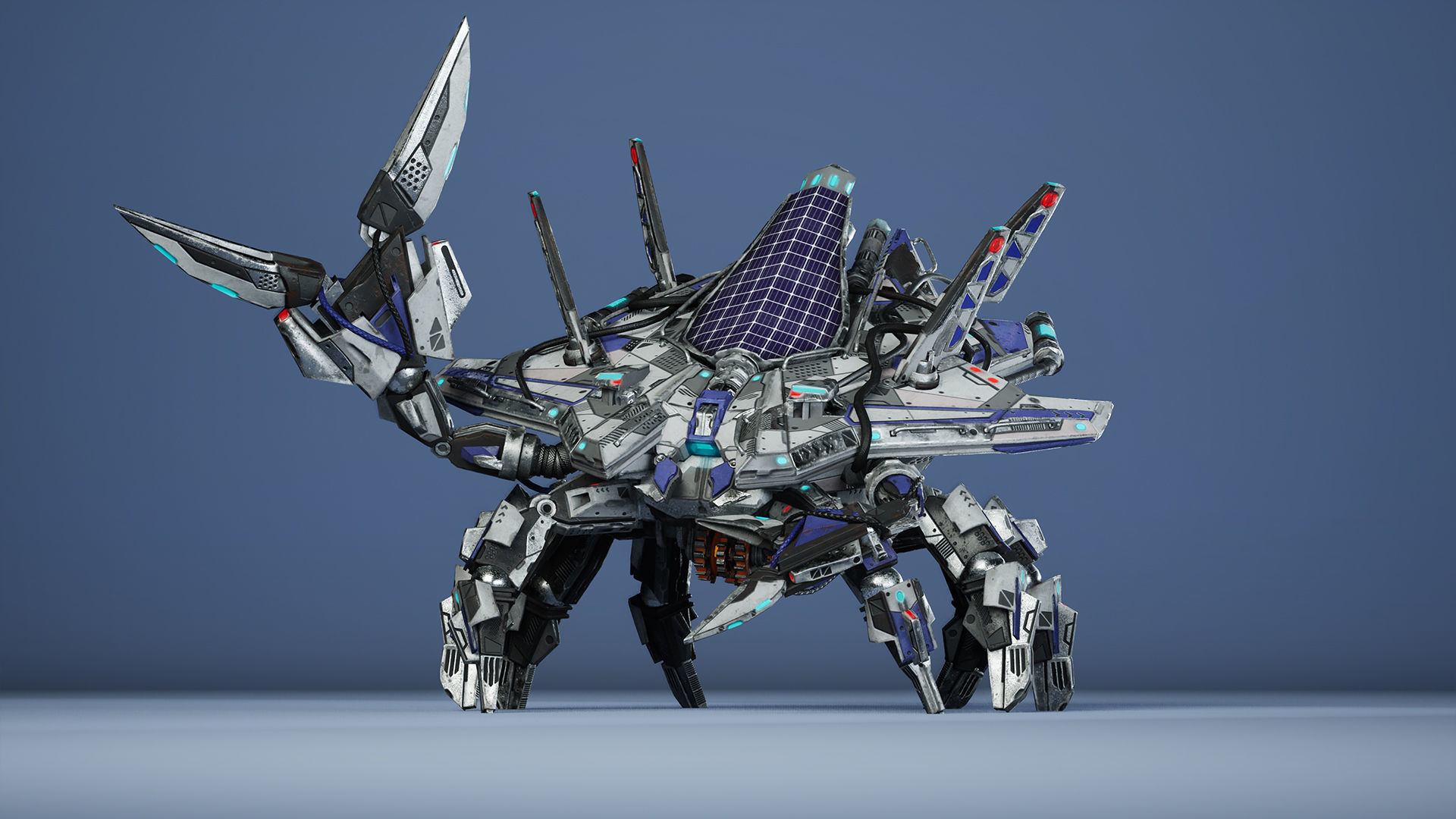 Sci-Fi Crab Low-poly 3D model_11