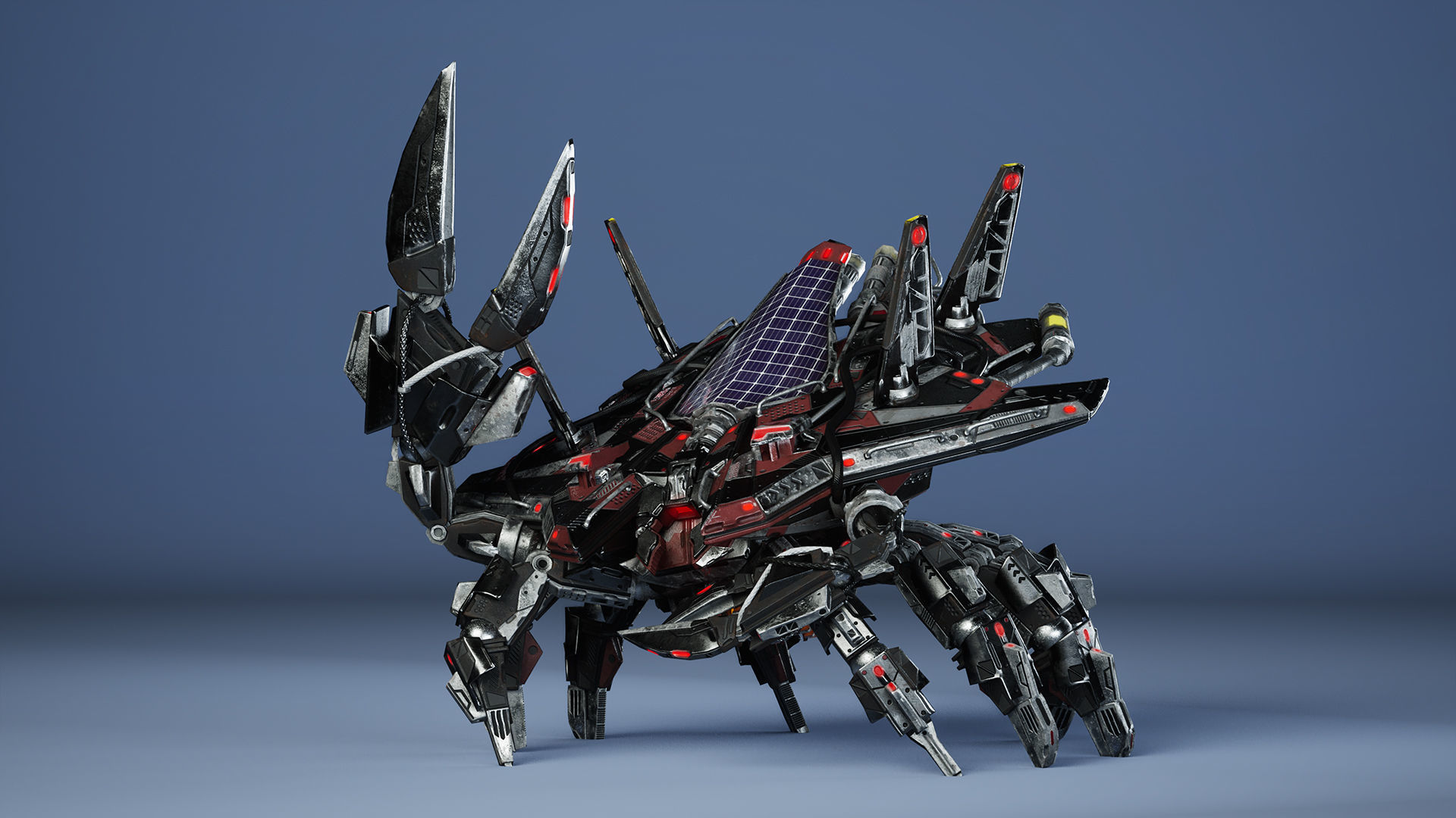 Sci-Fi Crab Low-poly 3D model_10
