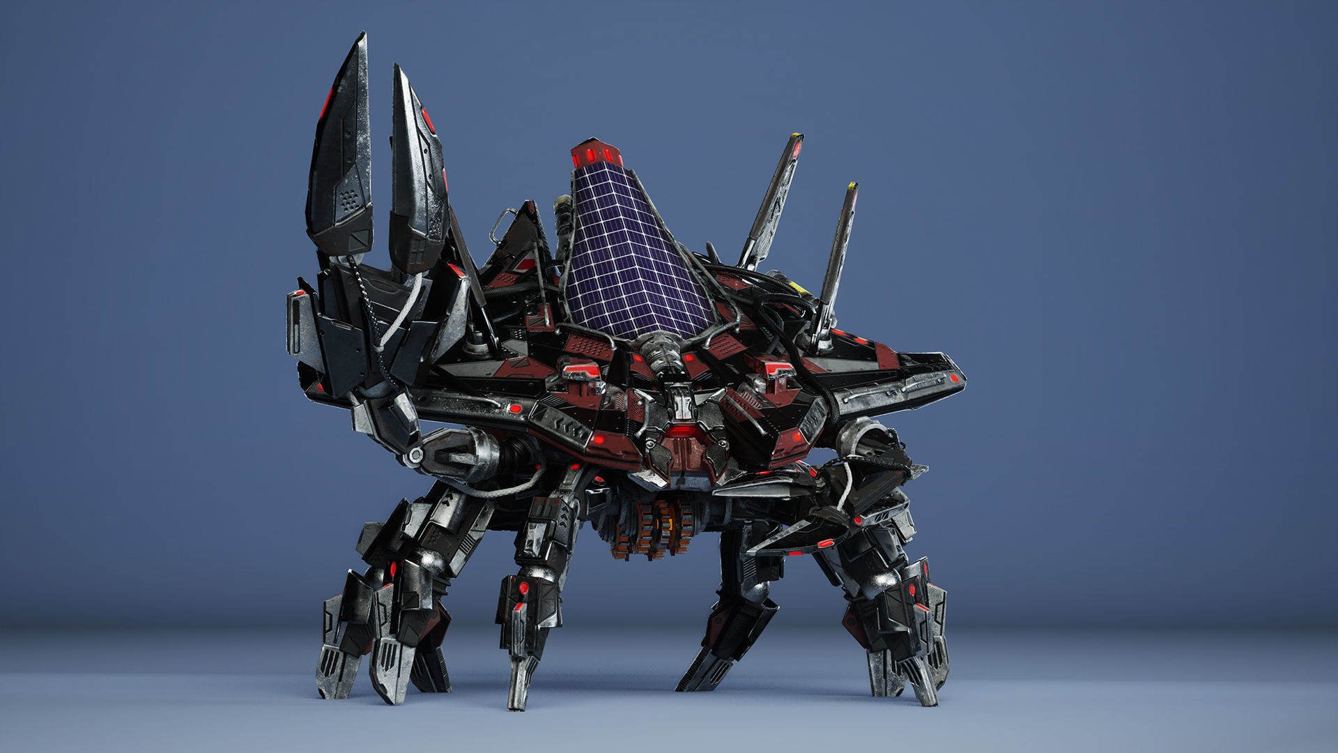 Sci-Fi Crab Low-poly 3D model_9
