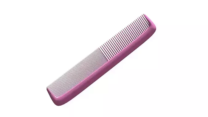 Plastic 3D Comb Low-poly 3D model