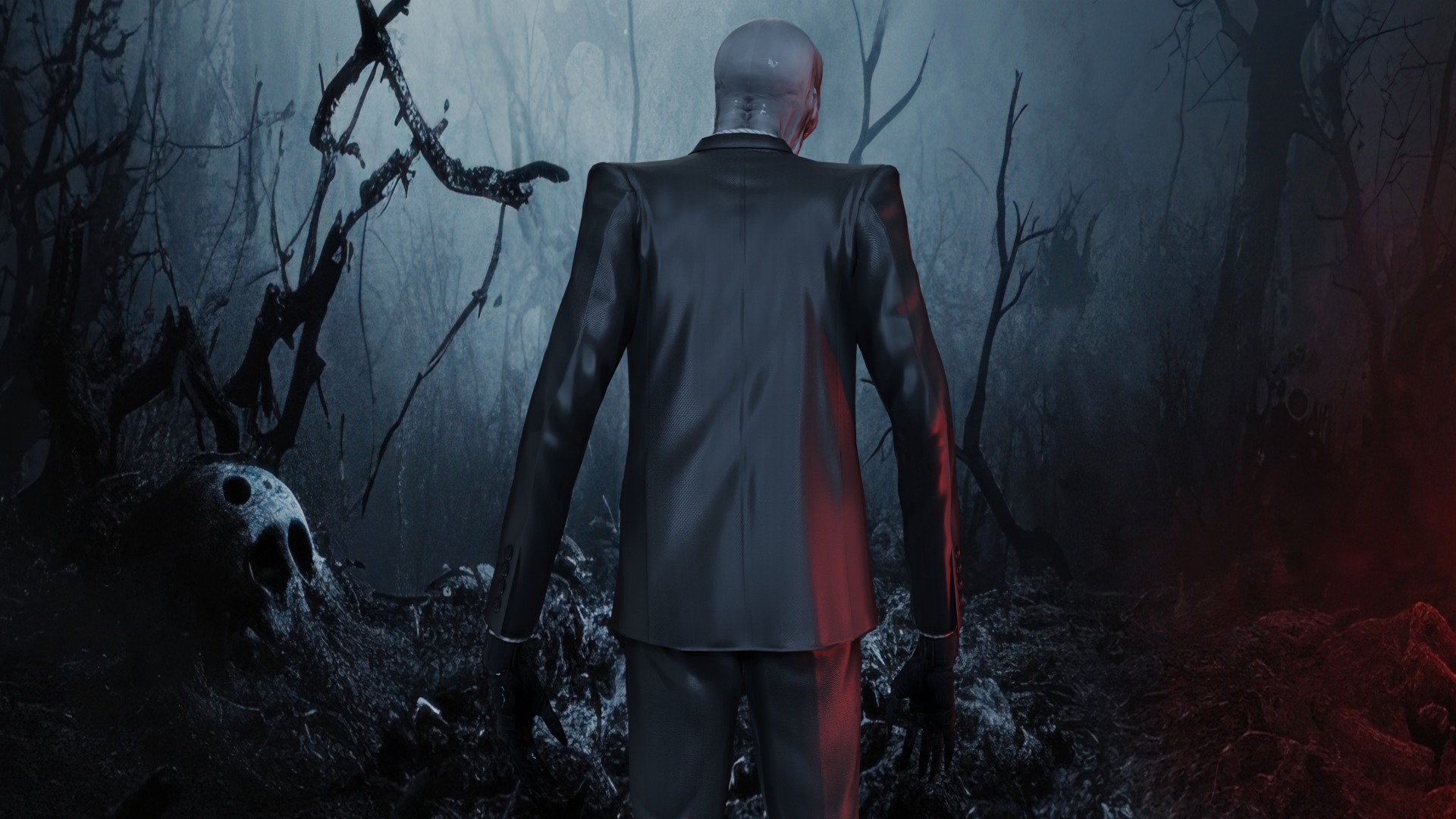 Slender man Low-poly 3D model_5