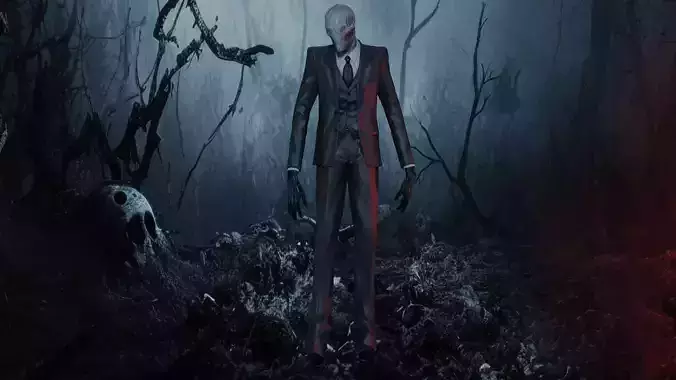 Slender man Low-poly 3D model
