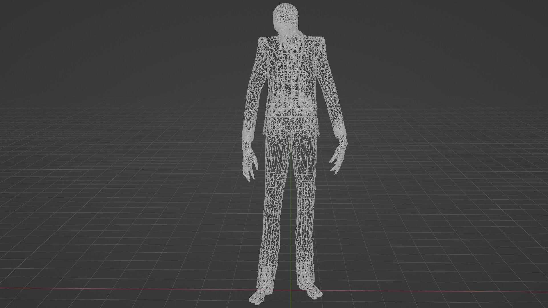Slender man Low-poly 3D model_6