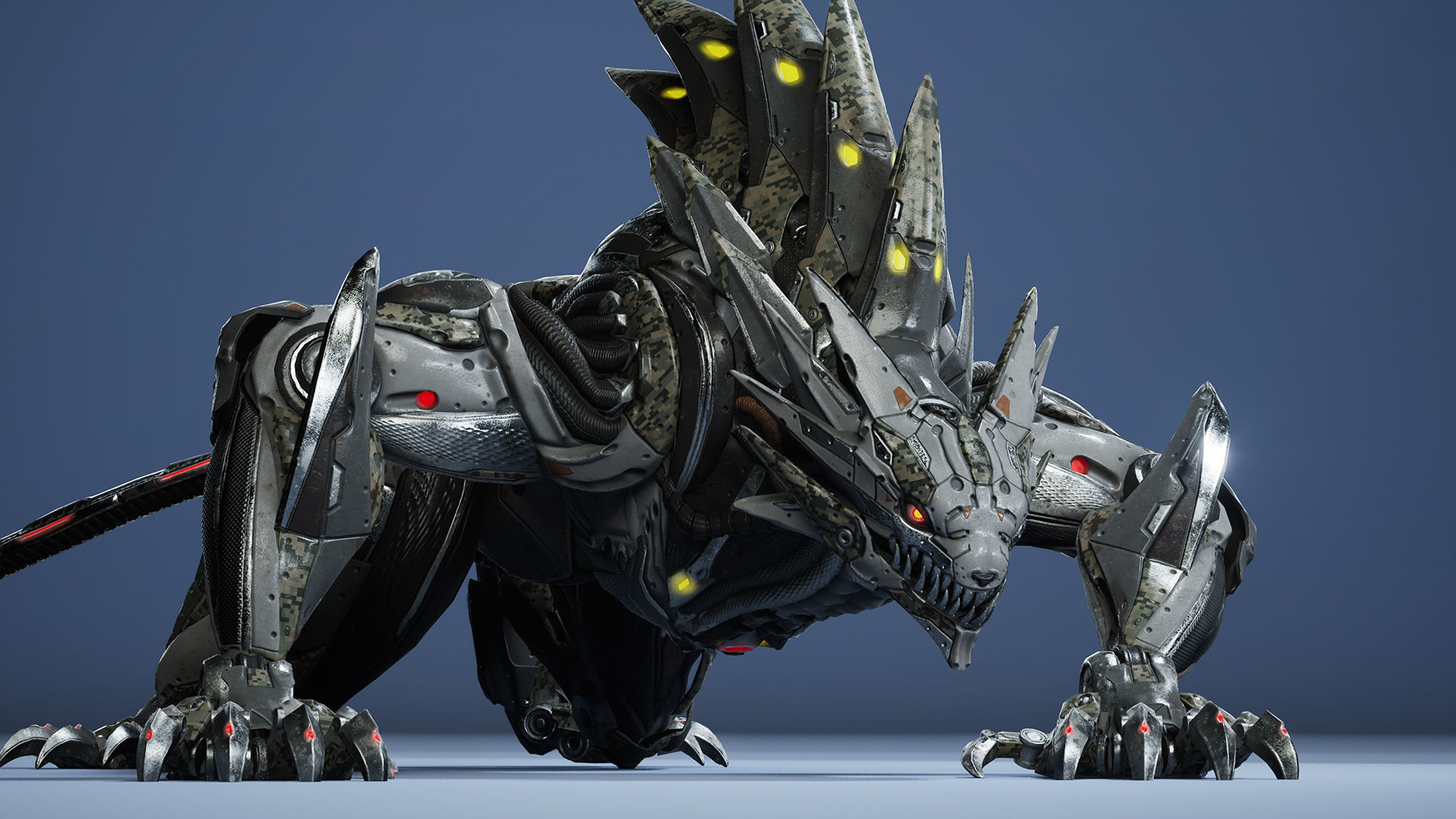 Sci-Fi HellCat Low-poly 3D model_8