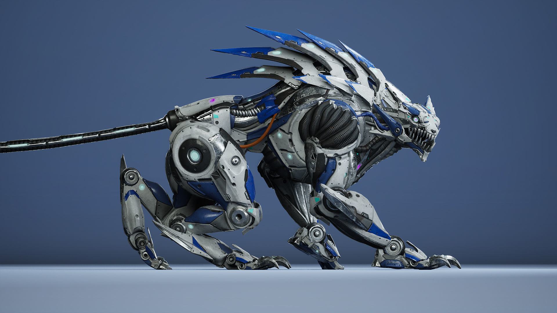 Sci-Fi HellCat Low-poly 3D model_4