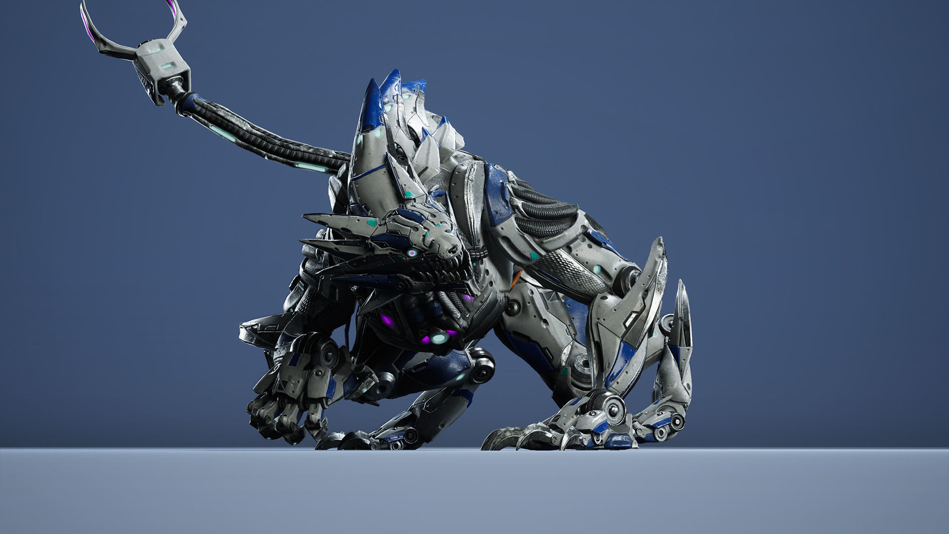 Sci-Fi HellCat Low-poly 3D model_3