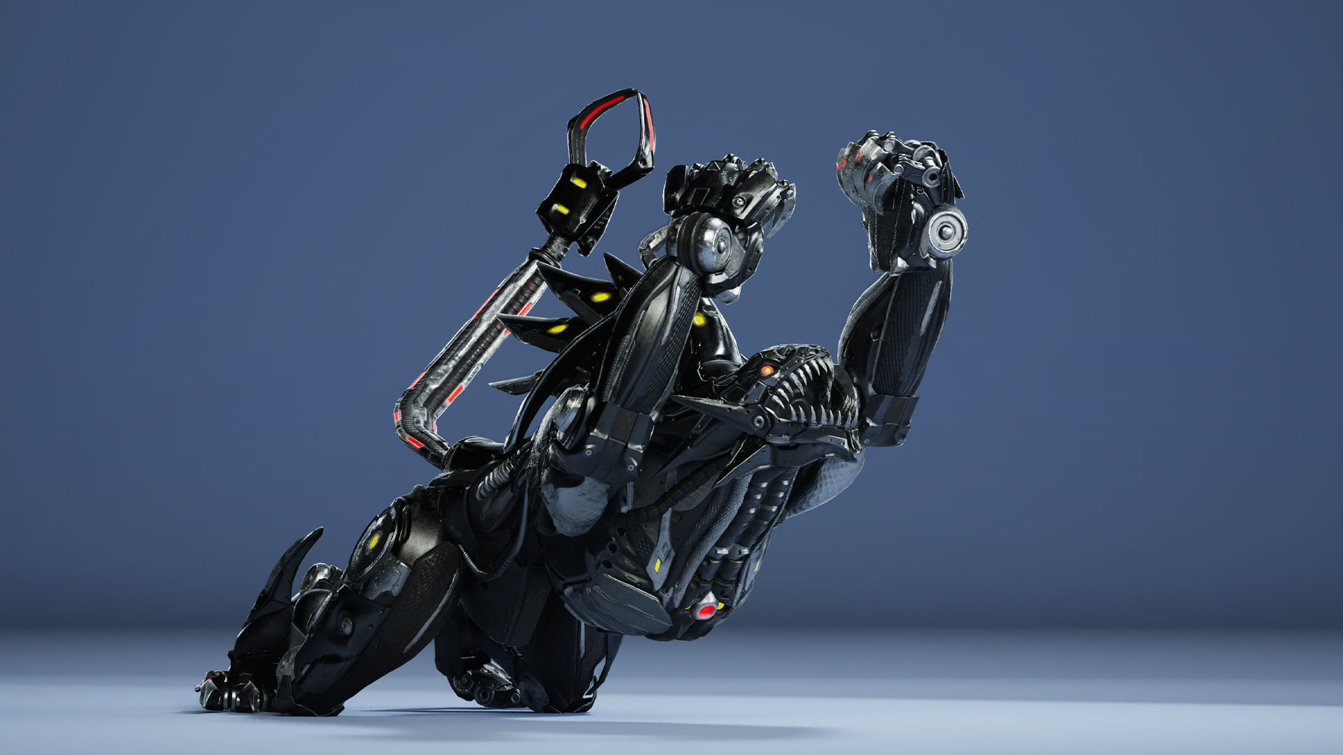 Sci-Fi HellCat Low-poly 3D model_10