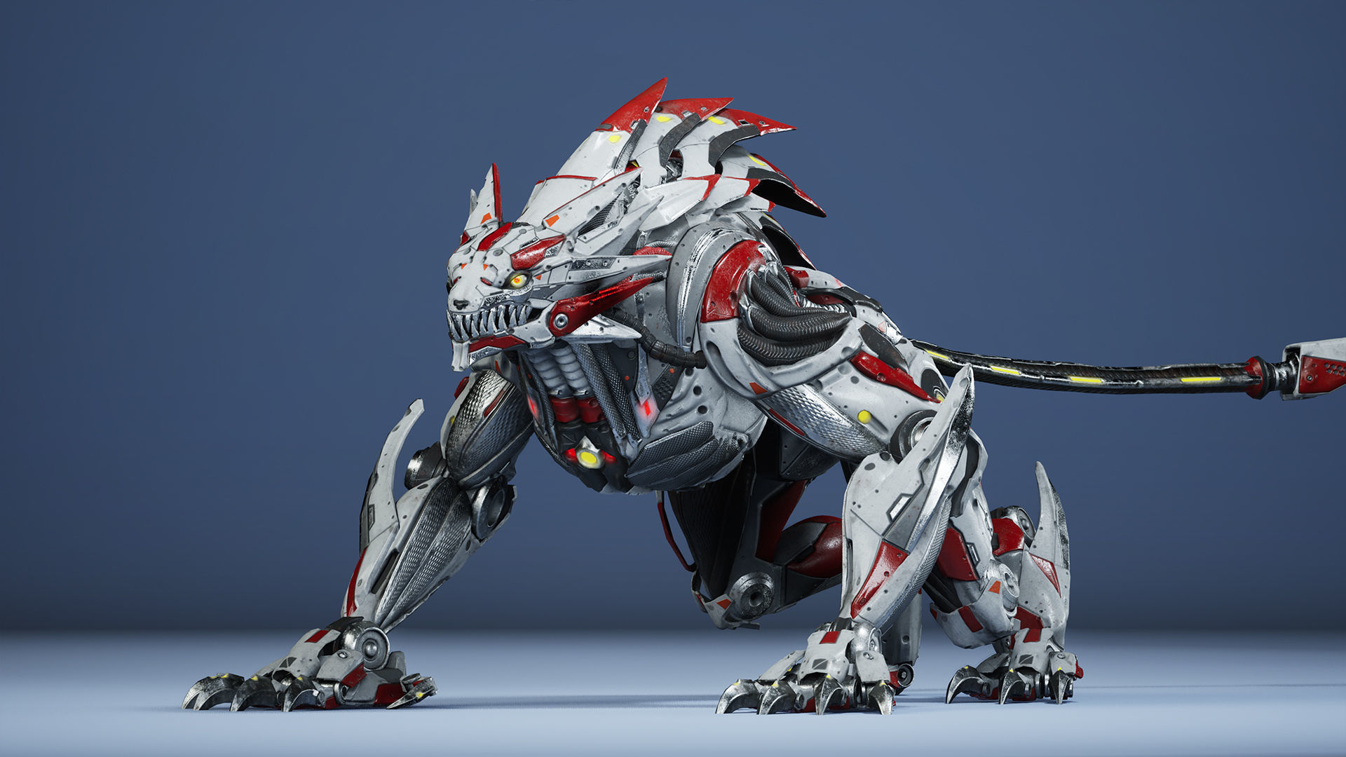 Sci-Fi HellCat Low-poly 3D model_6