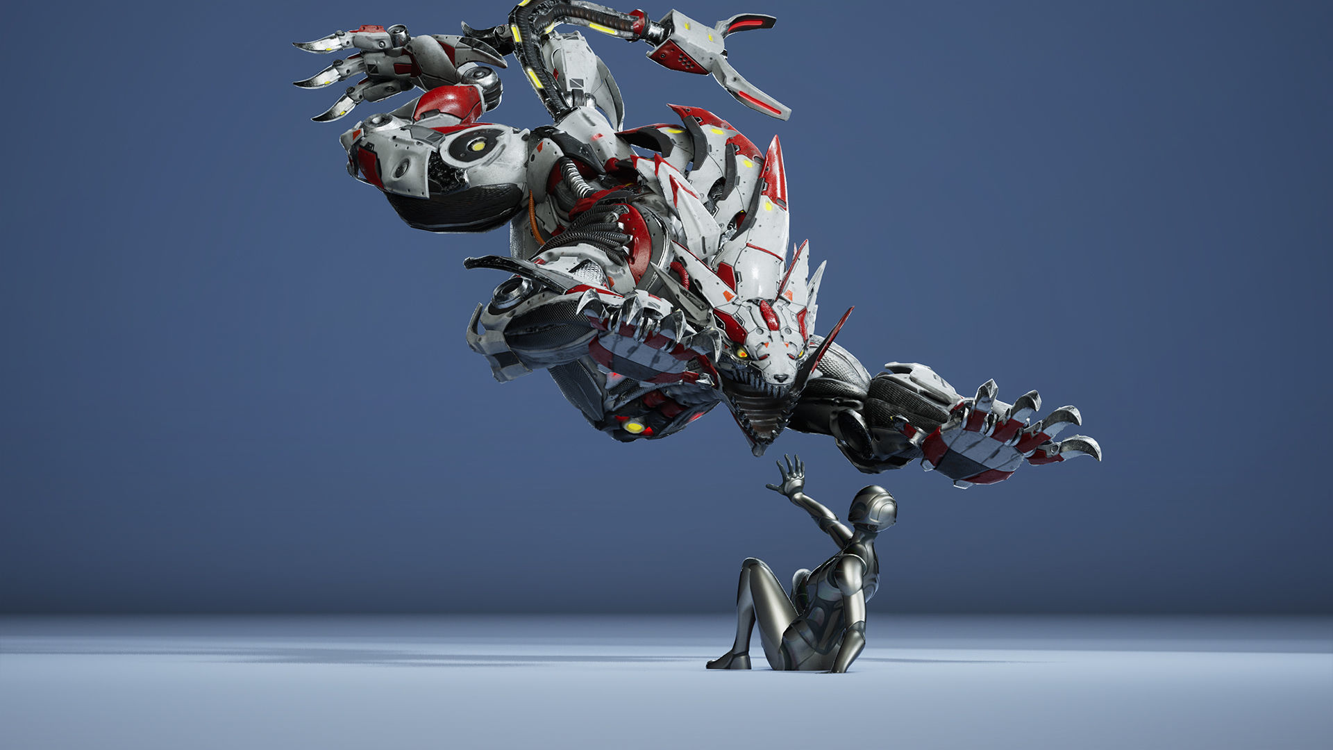 Sci-Fi HellCat Low-poly 3D model_5