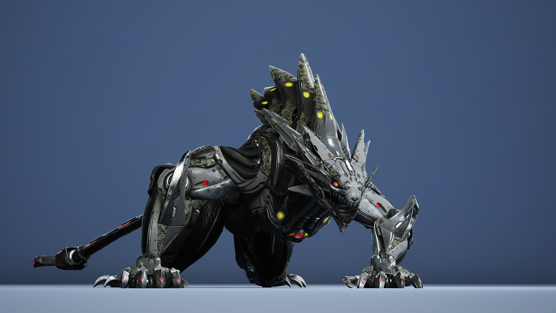 Sci-Fi HellCat Low-poly 3D model_7