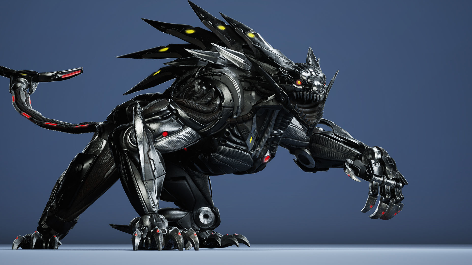 Sci-Fi HellCat Low-poly 3D model_11