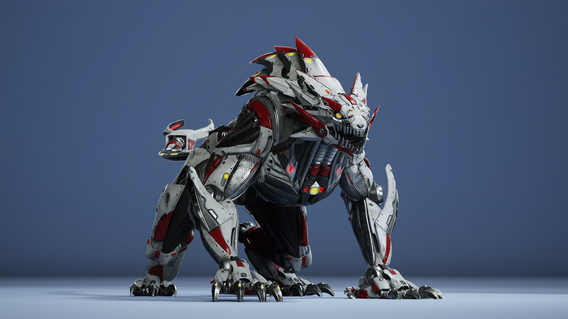 Sci-Fi HellCat Low-poly 3D model_2