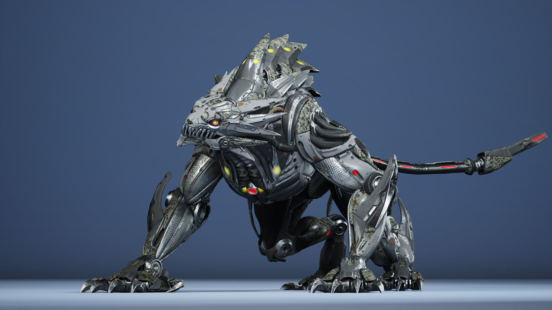 Sci-Fi HellCat Low-poly 3D model_9