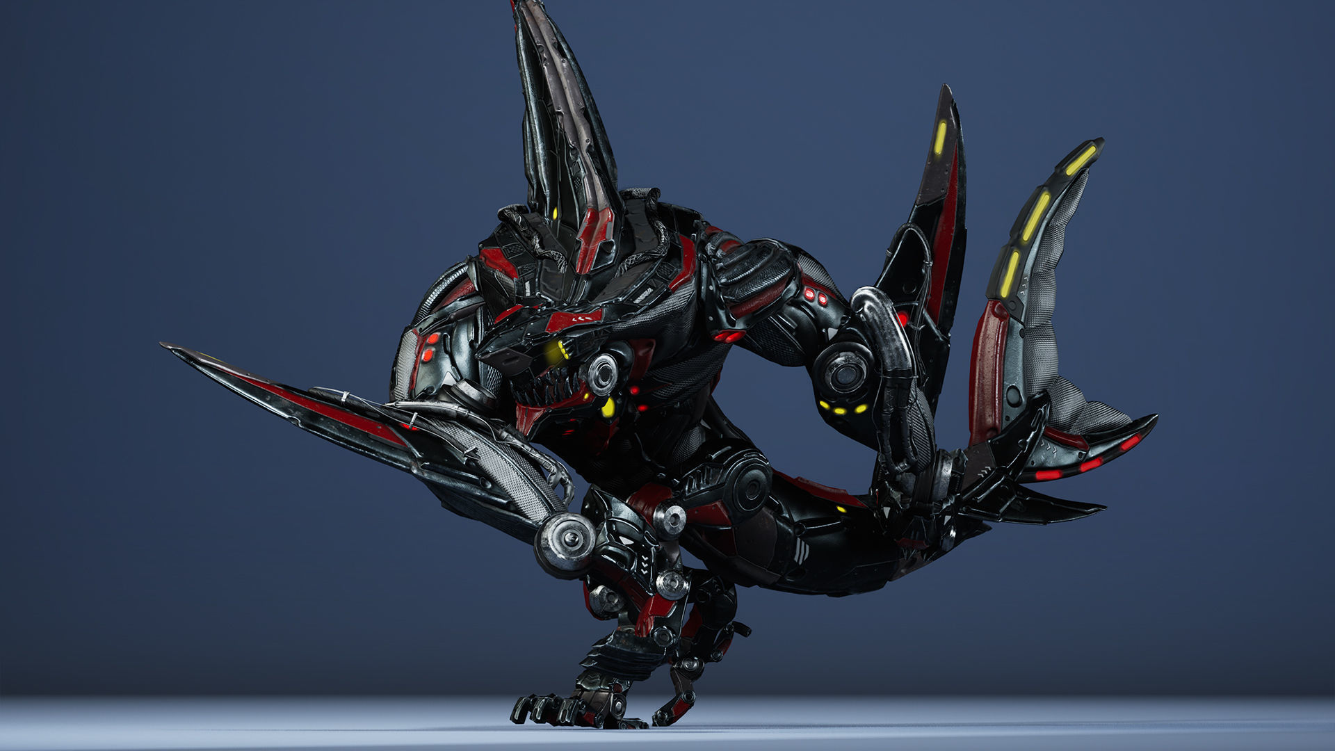 Sci-Fi Shark Low-poly 3D model_4