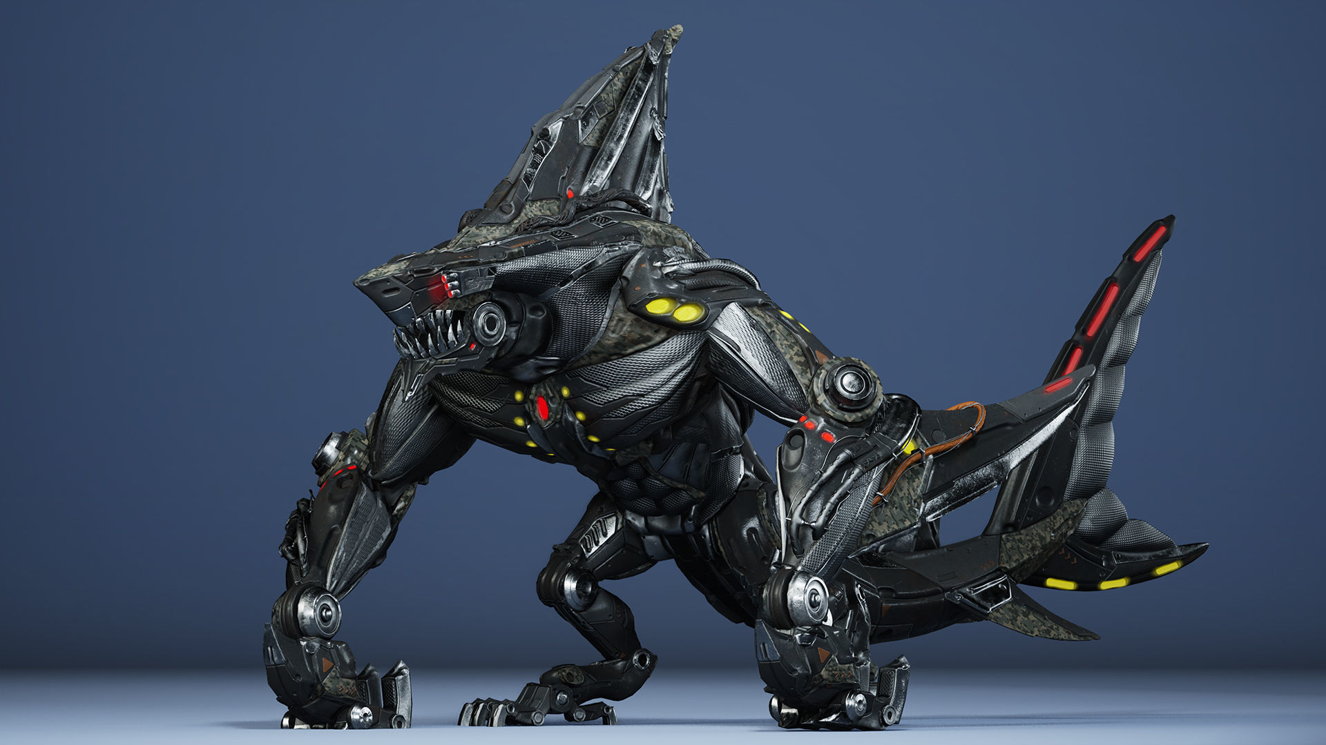 Sci-Fi Shark Low-poly 3D model_10