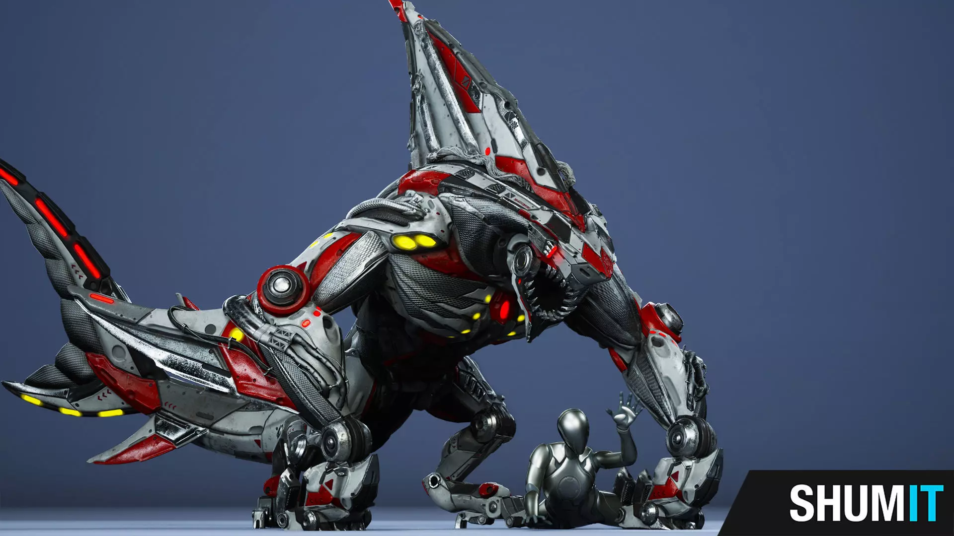 Sci-Fi Shark Low-poly 3D model_0