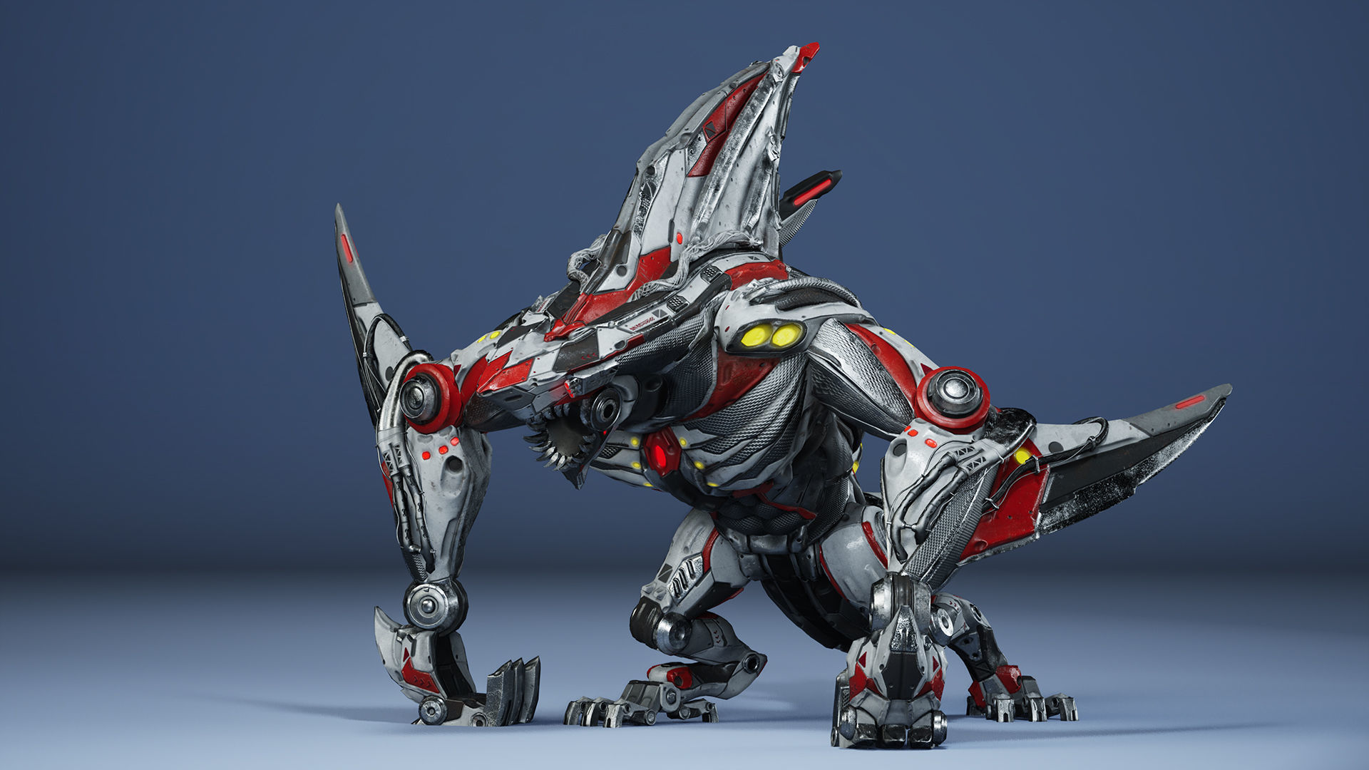 Sci-Fi Shark Low-poly 3D model_7