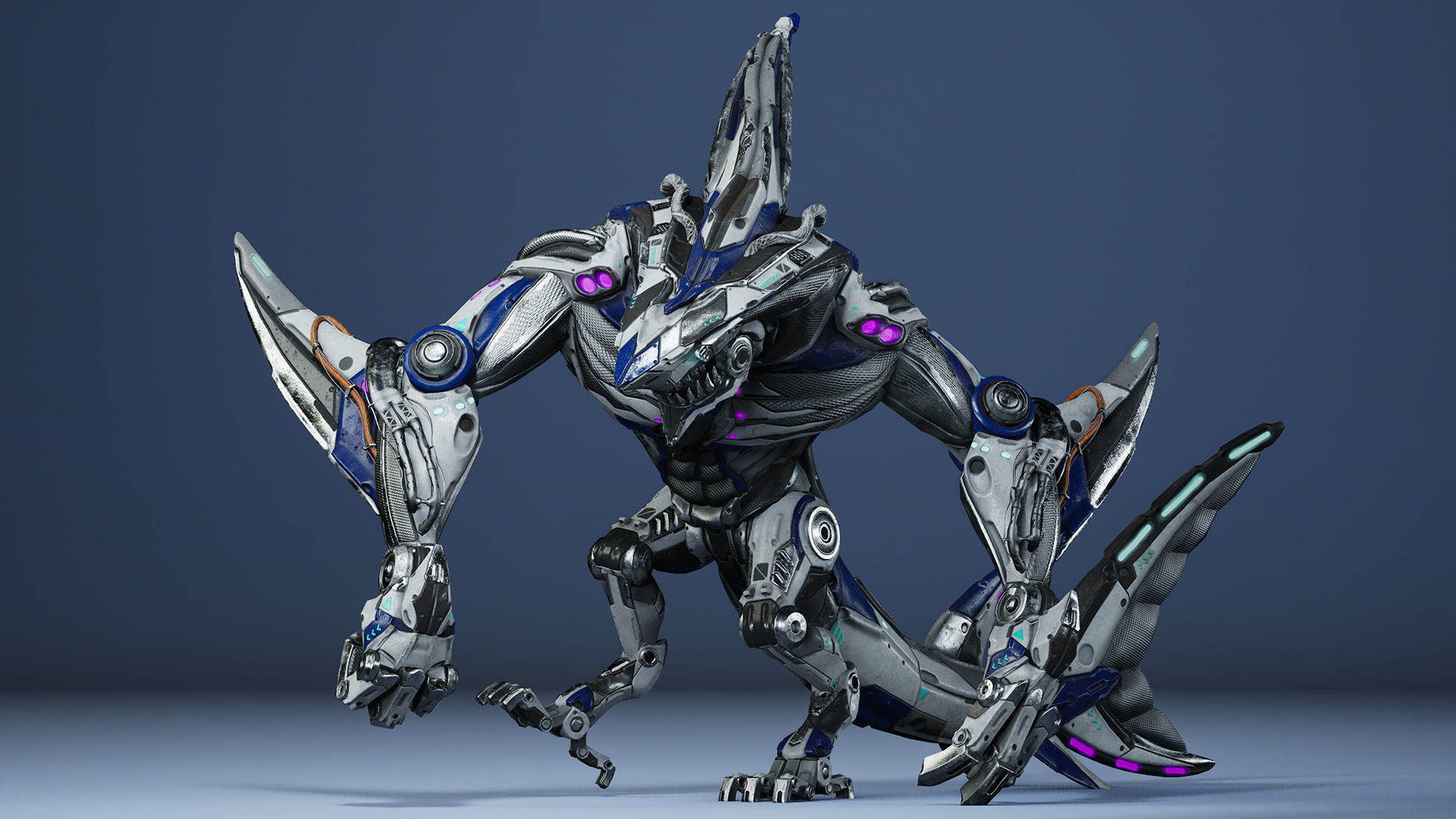 Sci-Fi Shark Low-poly 3D model_3