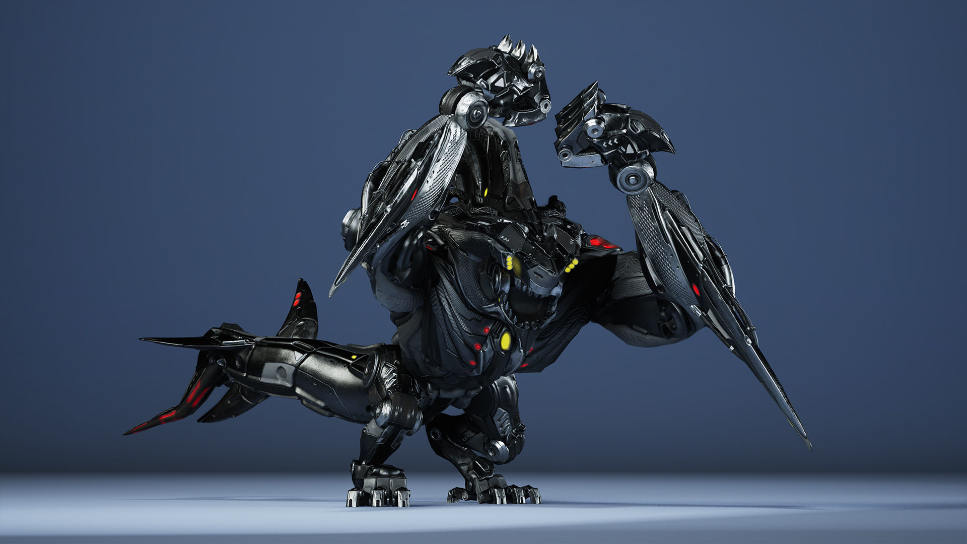 Sci-Fi Shark Low-poly 3D model_12