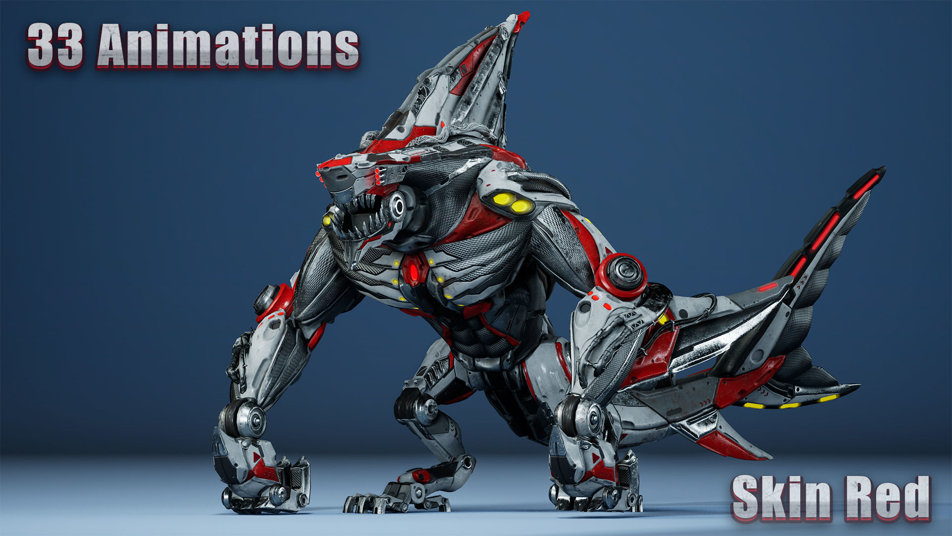 Sci-Fi Shark Low-poly 3D model_20