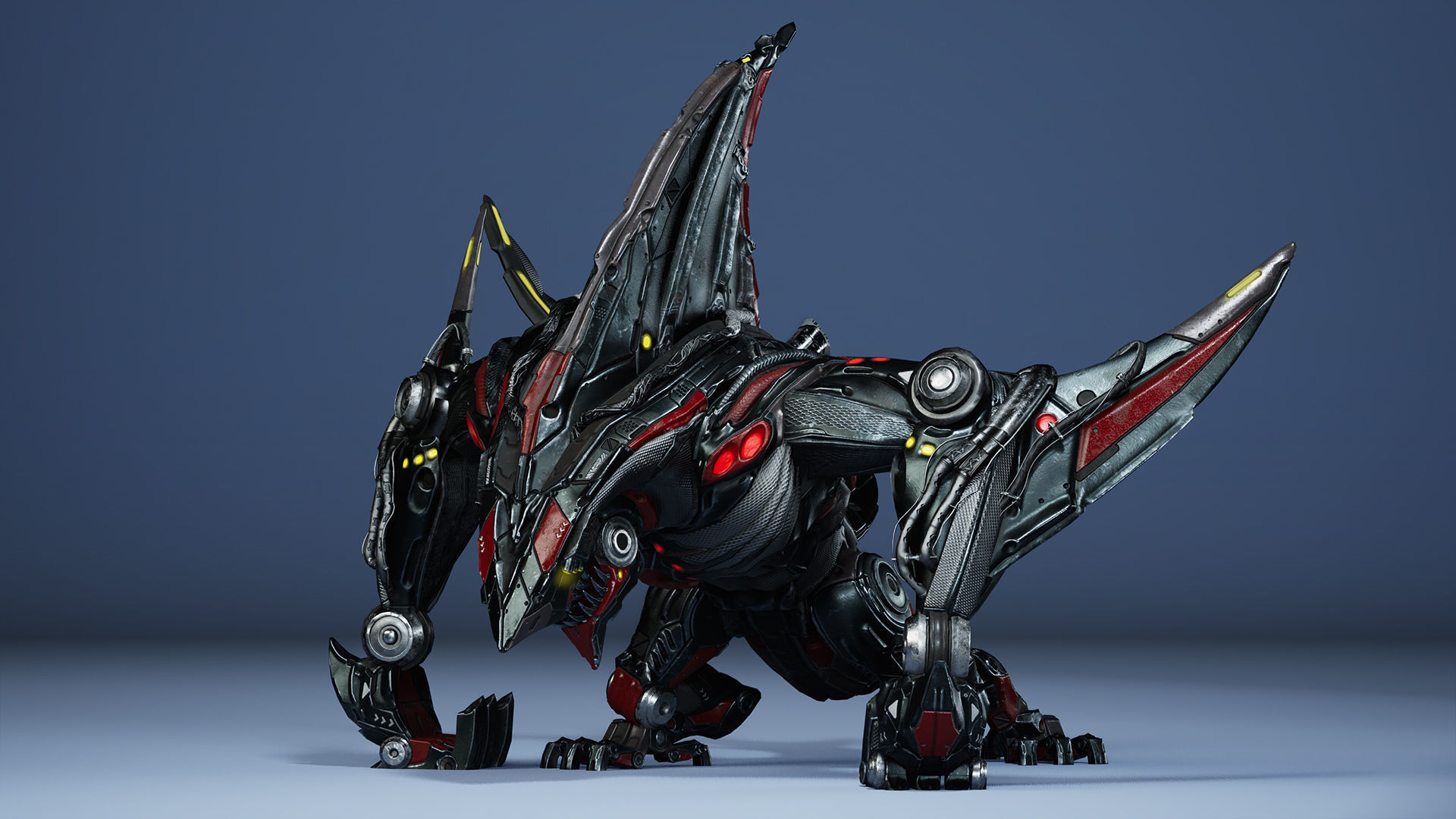 Sci-Fi Shark Low-poly 3D model_6