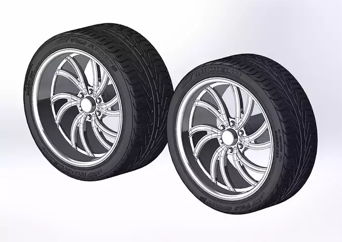 Set of custom wheels Intro Spyder 20inch for your scale model