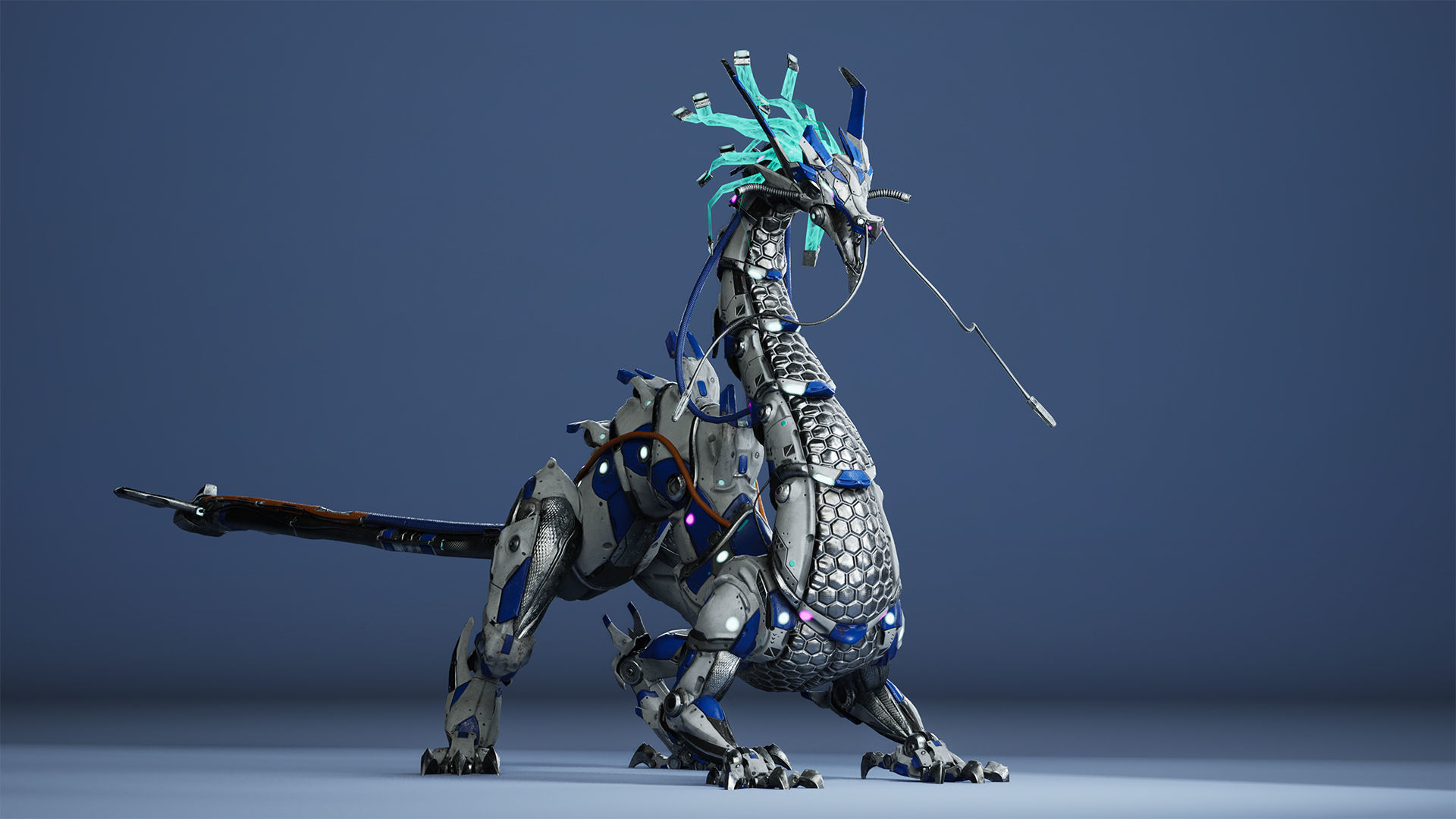 Sci-Fi Dragon Low-poly 3D model_8