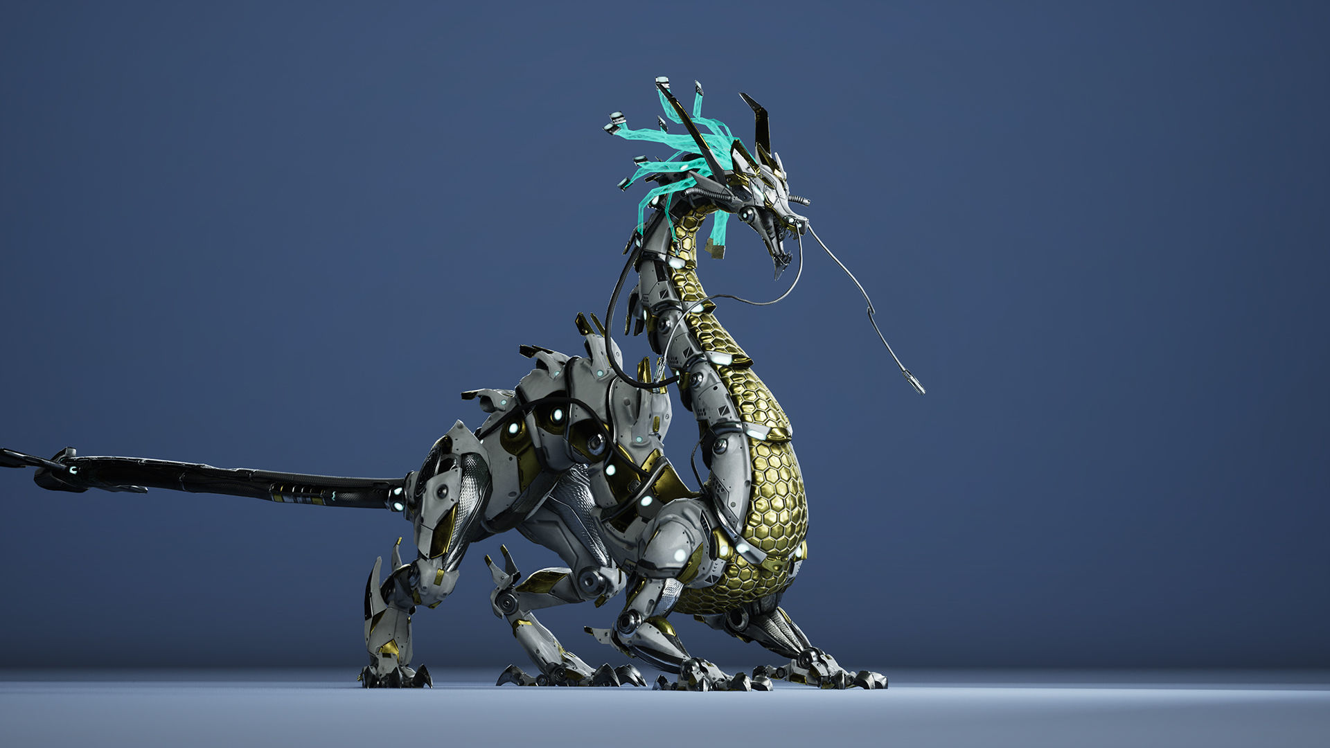 Sci-Fi Dragon Low-poly 3D model_7
