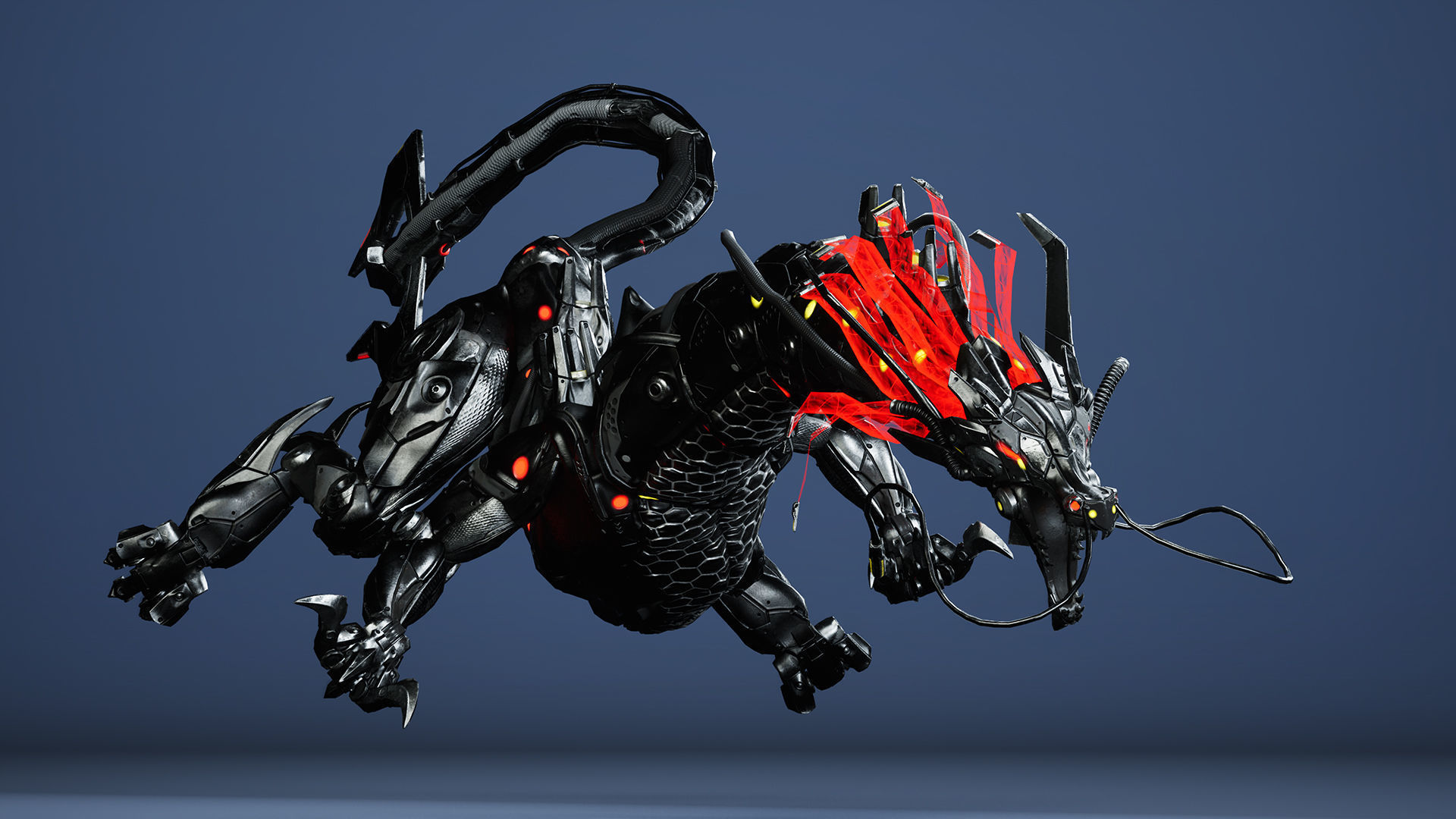 Sci-Fi Dragon Low-poly 3D model_15