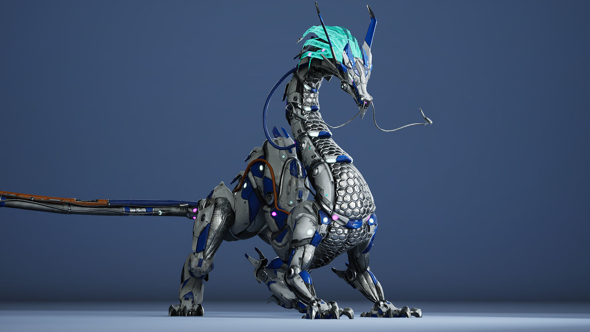 Sci-Fi Dragon Low-poly 3D model_6