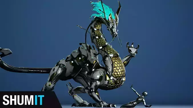 Sci-Fi Dragon Low-poly 3D model