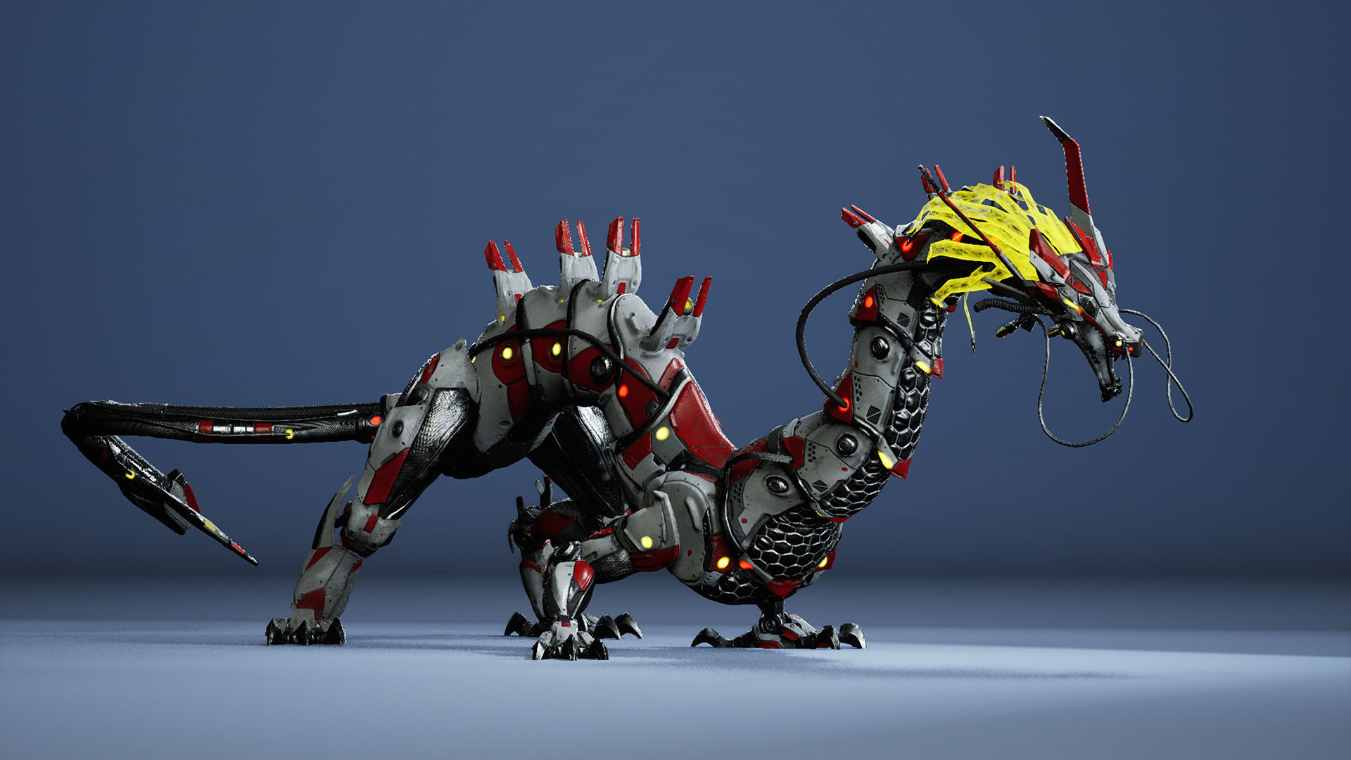 Sci-Fi Dragon Low-poly 3D model_4