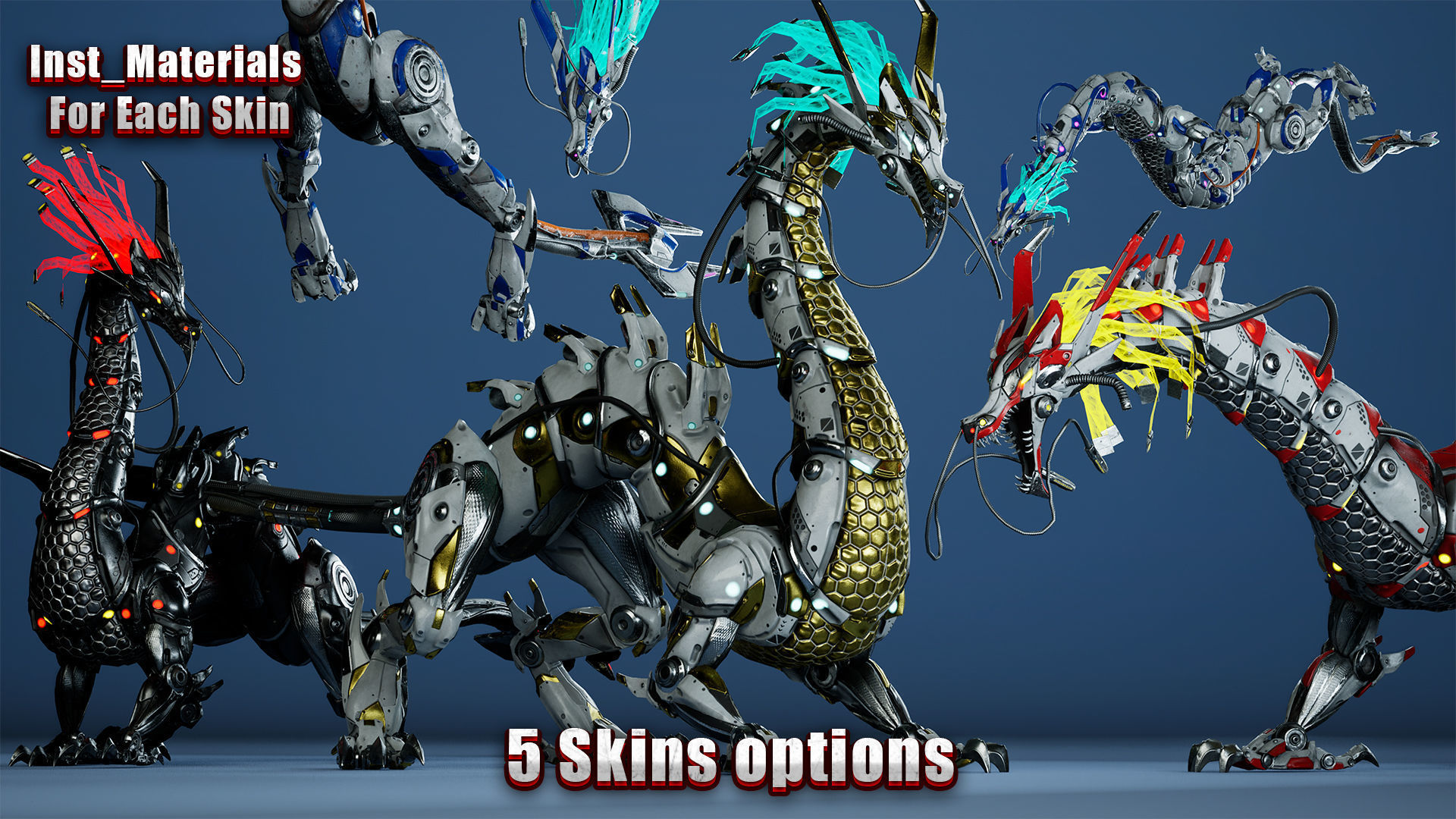 Sci-Fi Dragon Low-poly 3D model_19