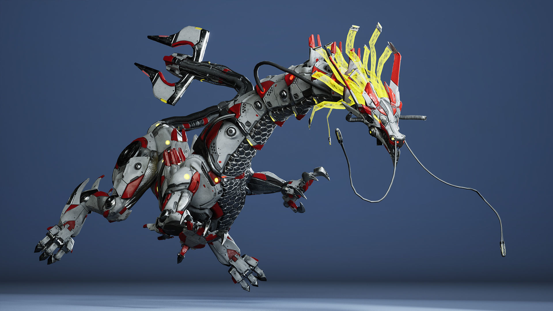 Sci-Fi Dragon Low-poly 3D model_16