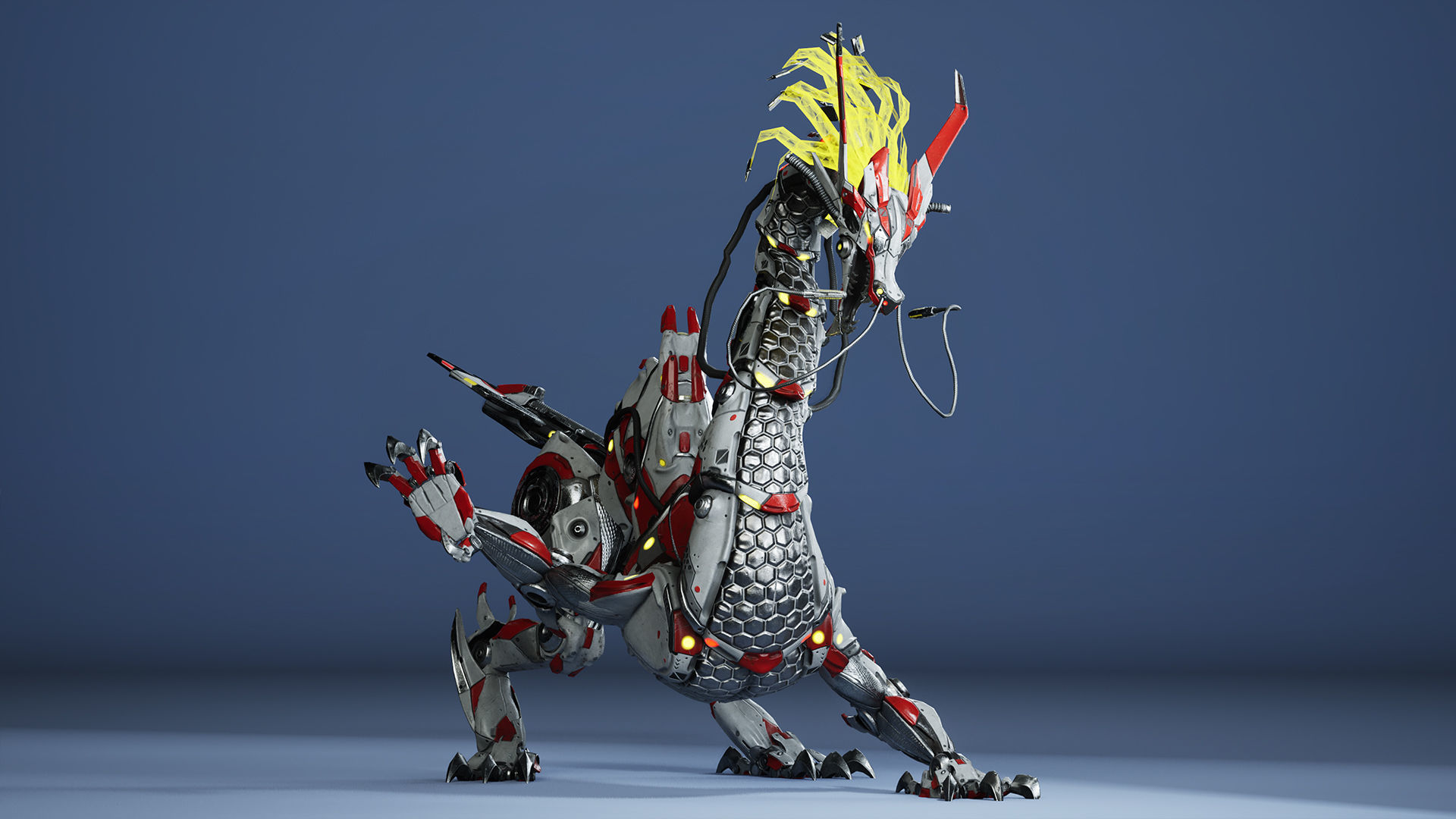 Sci-Fi Dragon Low-poly 3D model_5