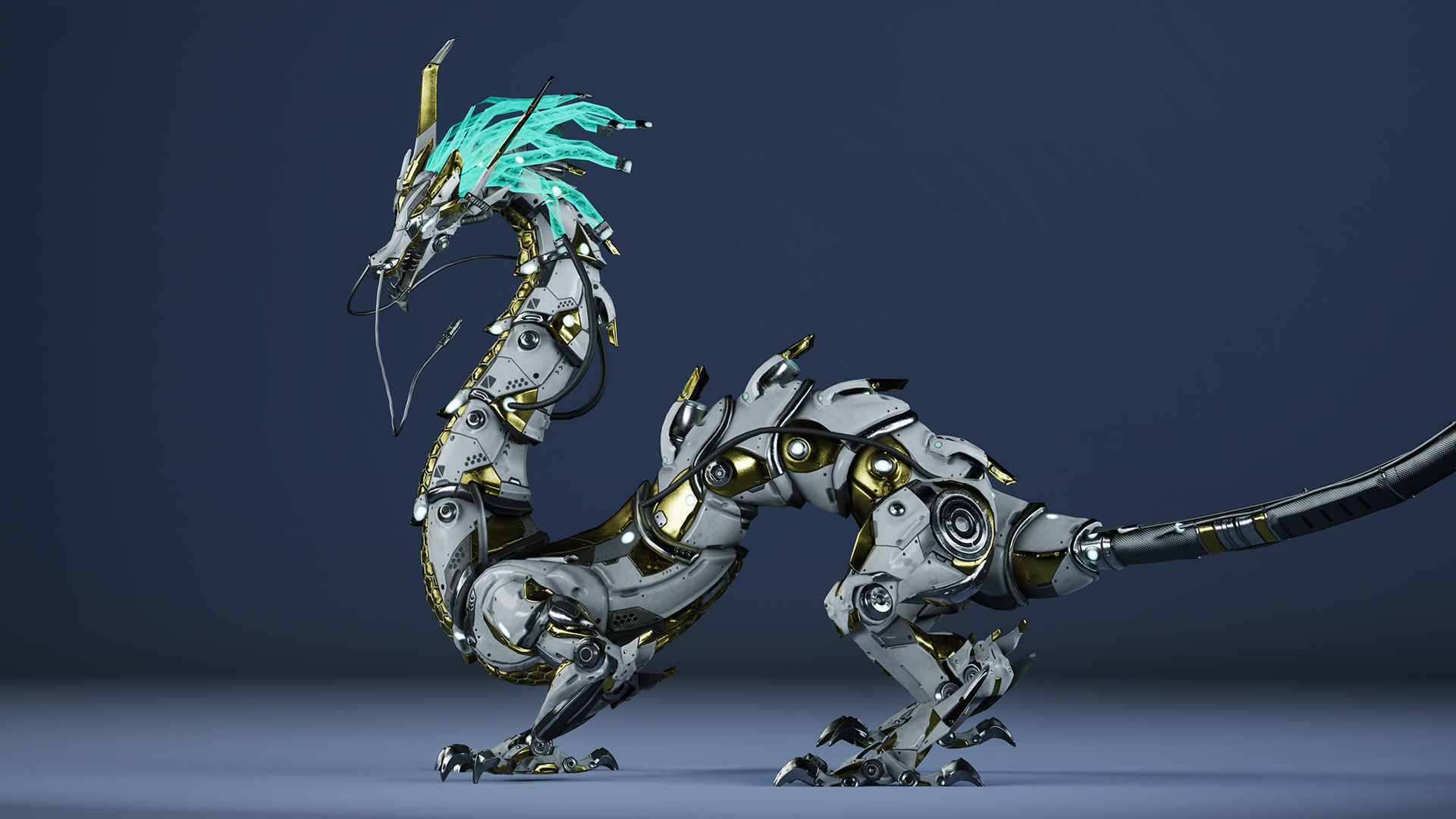 Sci-Fi Dragon Low-poly 3D model_12